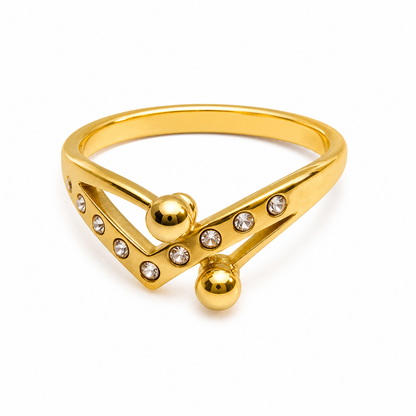 Studded Ball Cross Ring