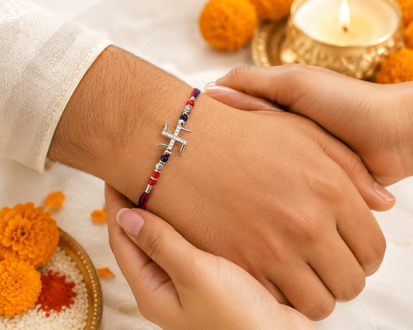 Swastik Silver Rakhi