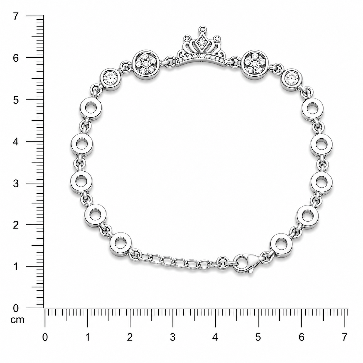 Crown Silver Chain Bracelet