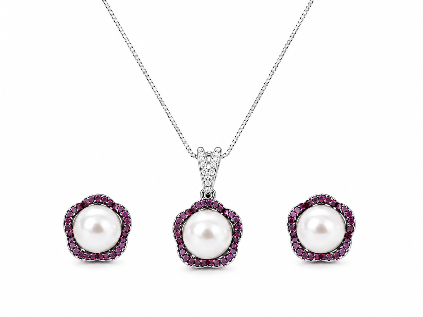 Floral Pink Premium Pendant Set