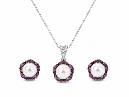 Floral Pink Premium Pendant Set
