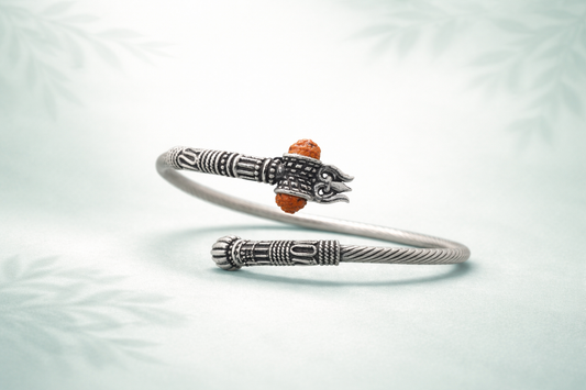 Shiv Trishool Silver Kada