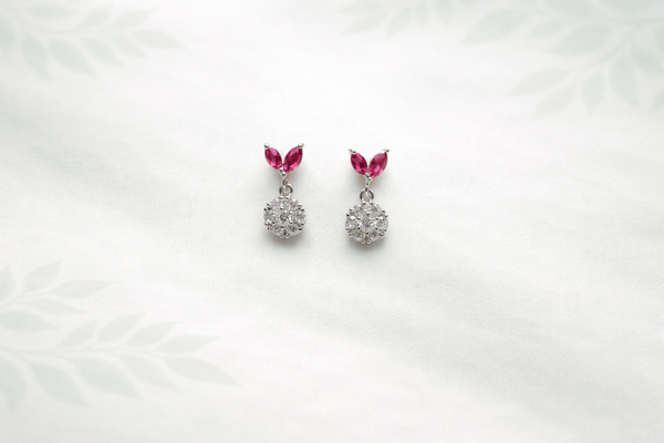 Red Stone Drop Earrings