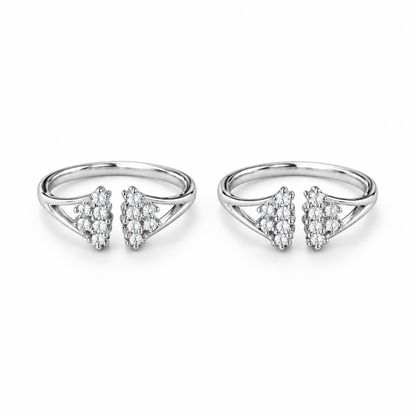 Front Opening Studded Toe Rings