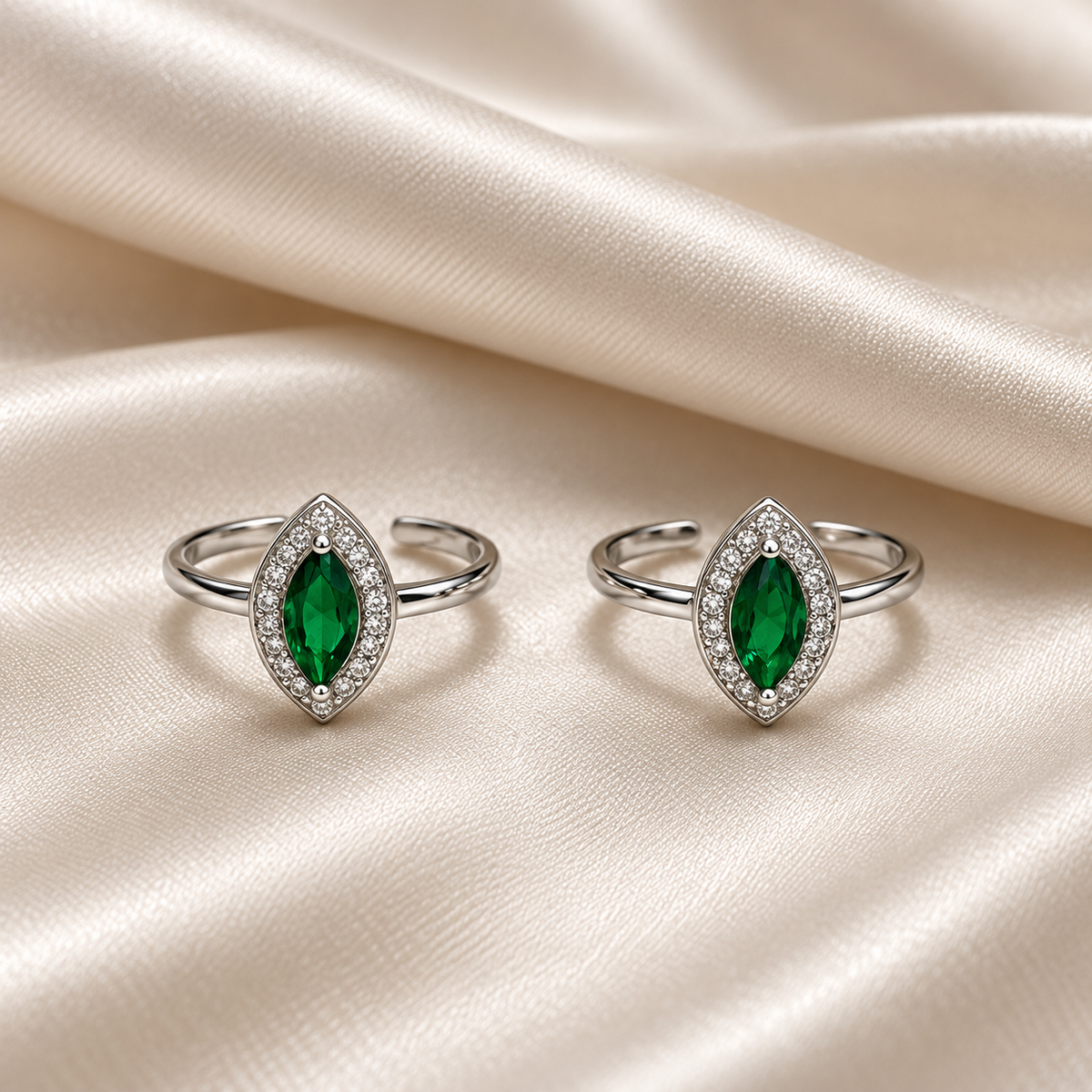 Green Stone Toe Rings