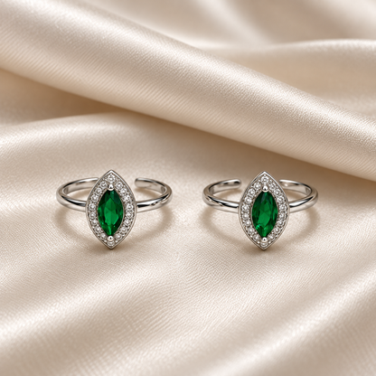 Green Stone Toe Rings