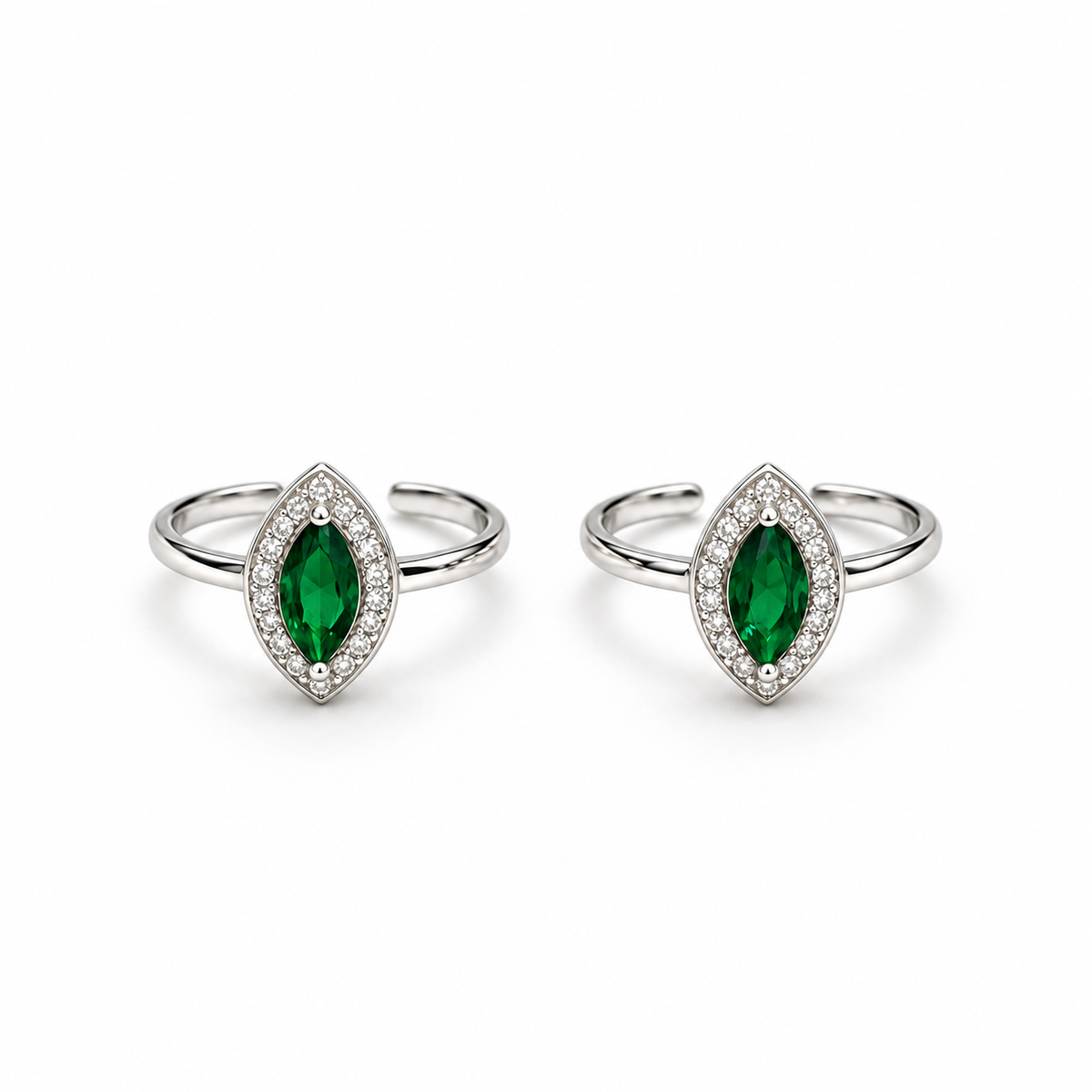 Green Stone Toe Rings