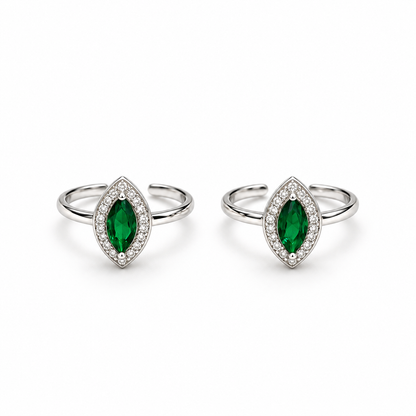 Green Stone Toe Rings