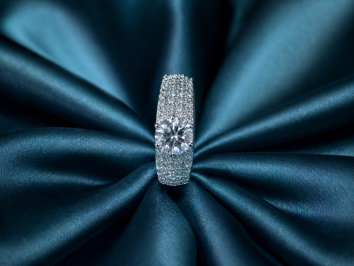 Studded Solitaire Ring