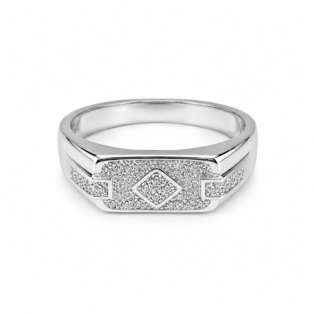Studded Silver Ring For Him