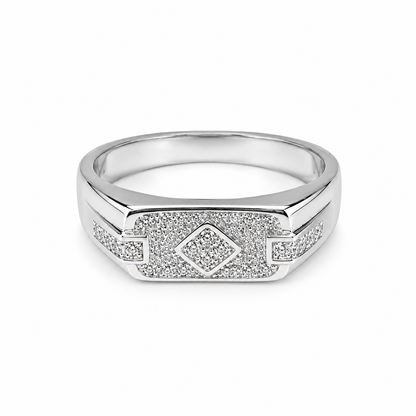 Studded Silver Ring For Him