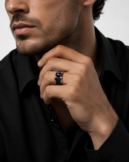 Turkish Ruby Silver Ring
