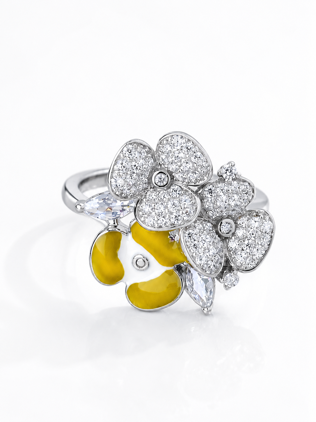 Yellow Colour Cocktail Ring