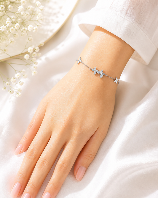 Butterflies Silver Bracelet