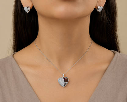 Line Heart Pendant Set