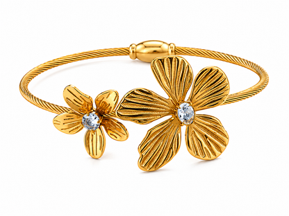 Flower Bangle Bracelet