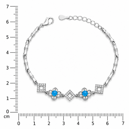 Turquoise Silver Chain Bracelet