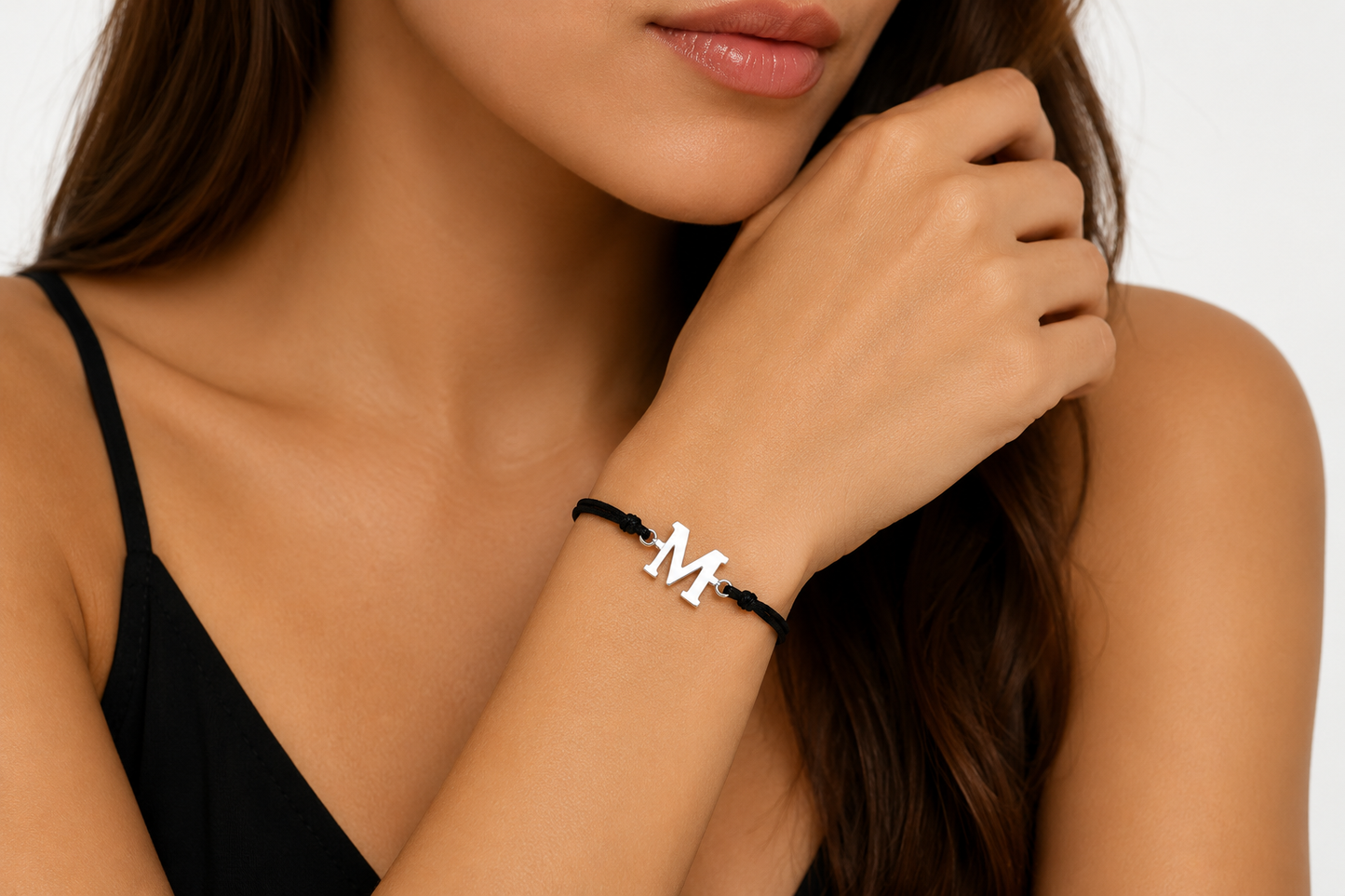 Letter M Handmade Silver Bracelet