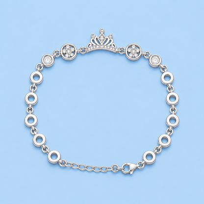 Crown Silver Chain Bracelet