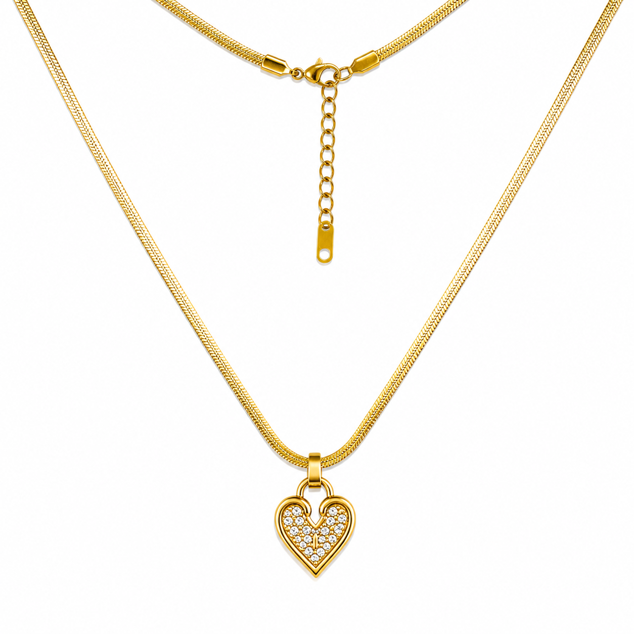 Studded Heart Minimal Pendant