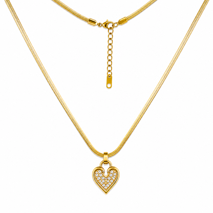 Studded Heart Minimal Pendant
