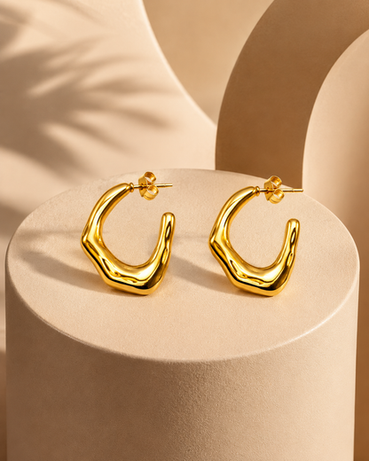 Sculpted Half Hoop Earrings