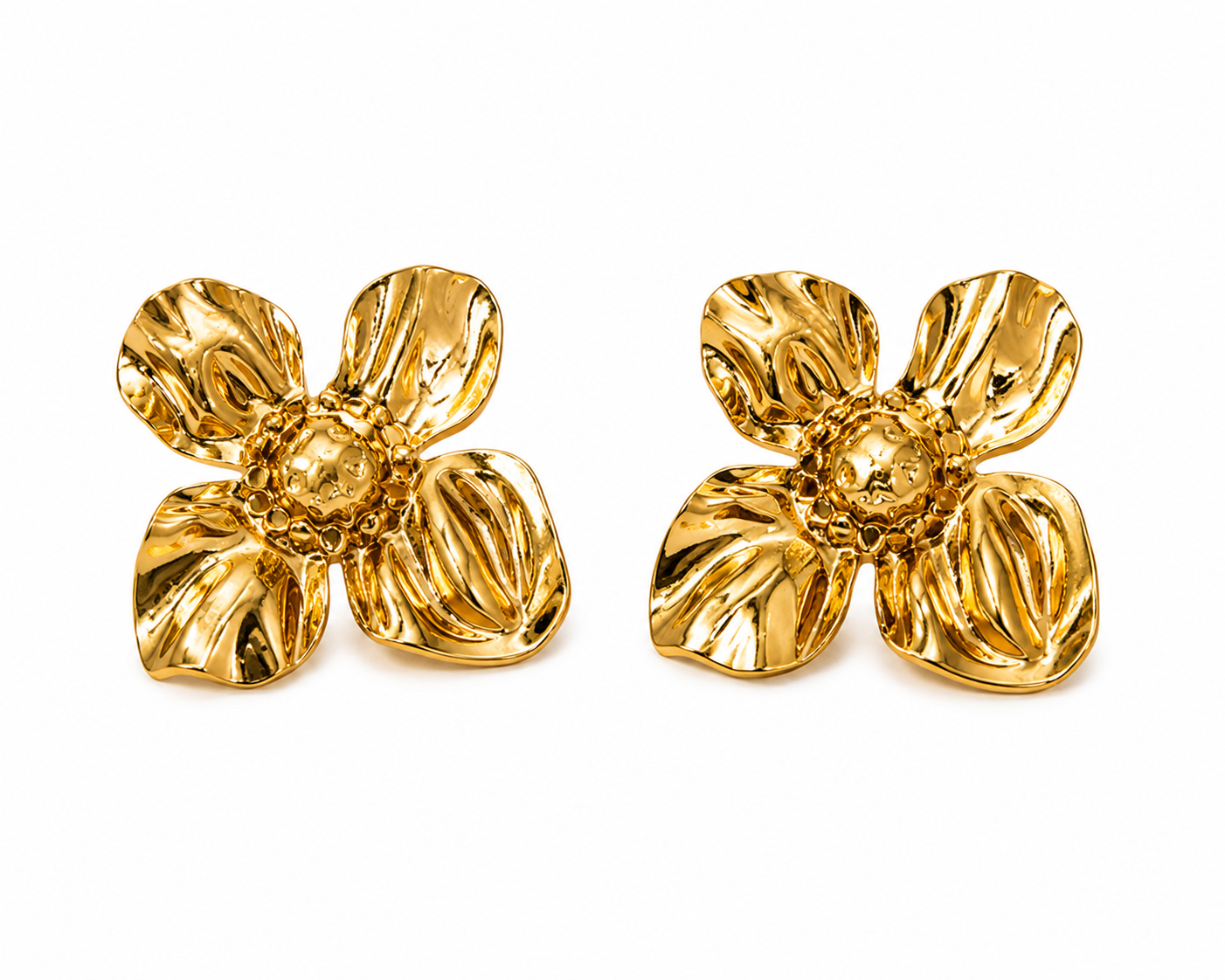 Gold Floral Earrings