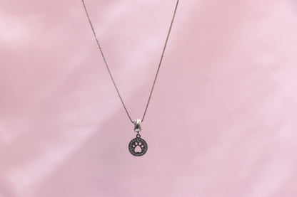 Dog Paw Silver Minimal Pendant