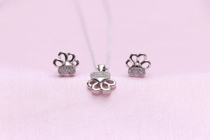 Dog Paw Heart Pendant Set