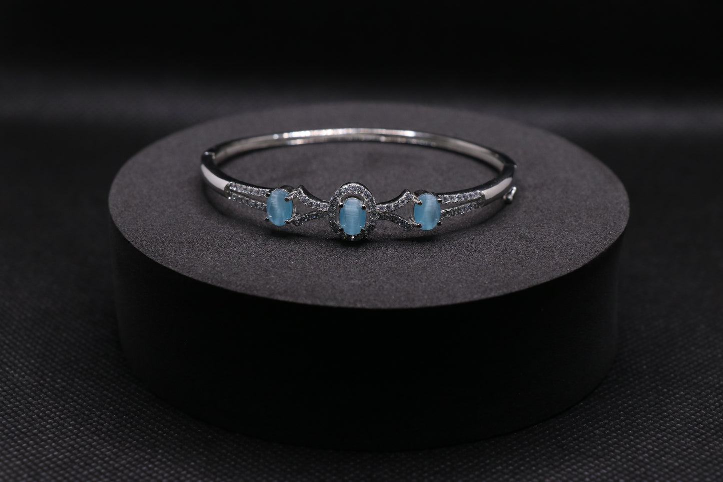 Turquoise Diamond Silver Bracelet