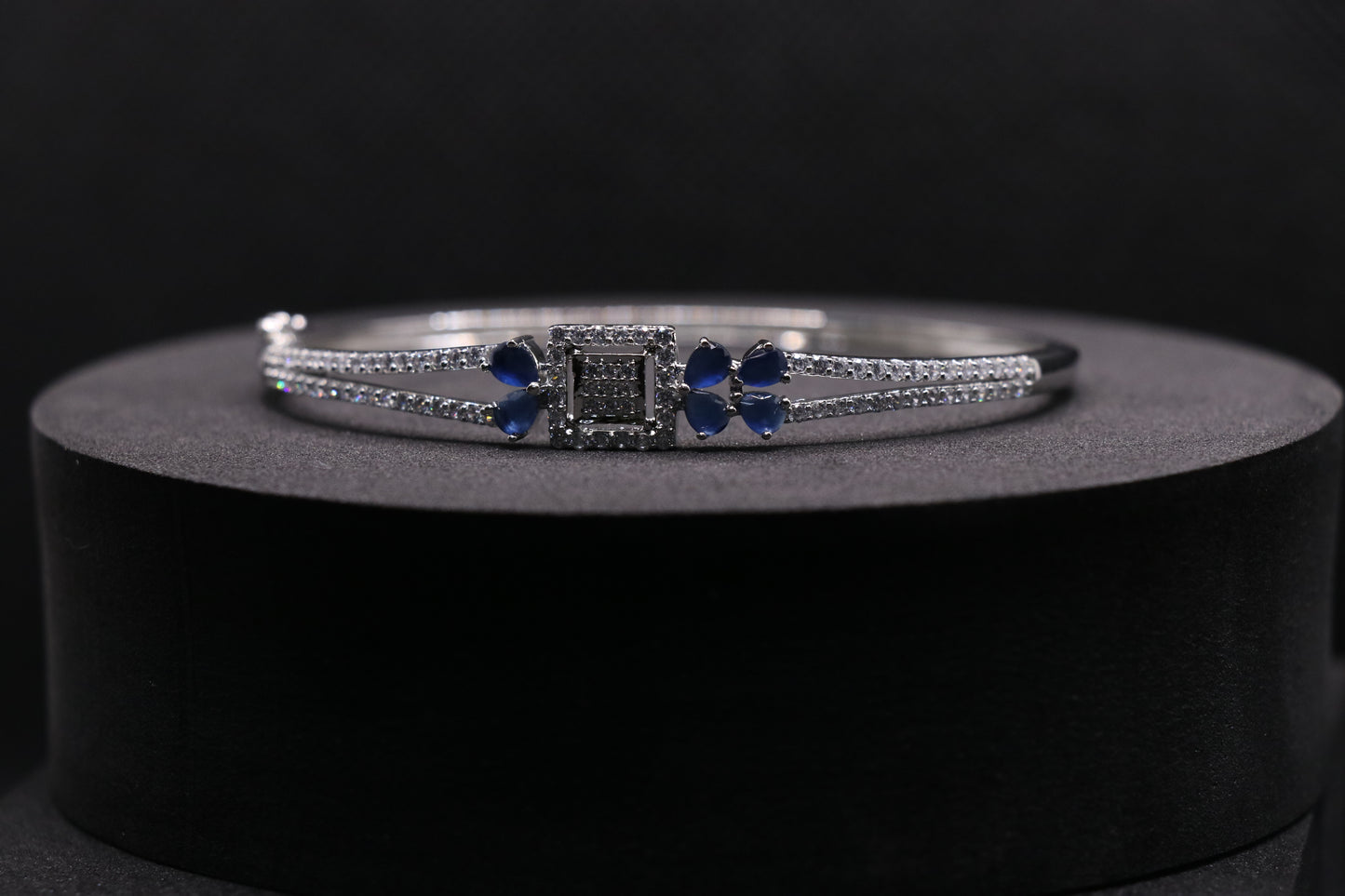 Blue Stone Diamond Silver Bracelet