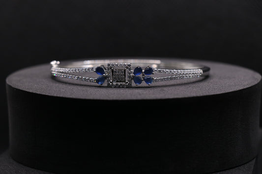 Blue Stone Diamond Silver Bracelet