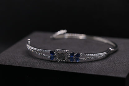 Blue Stone Diamond Silver Bracelet