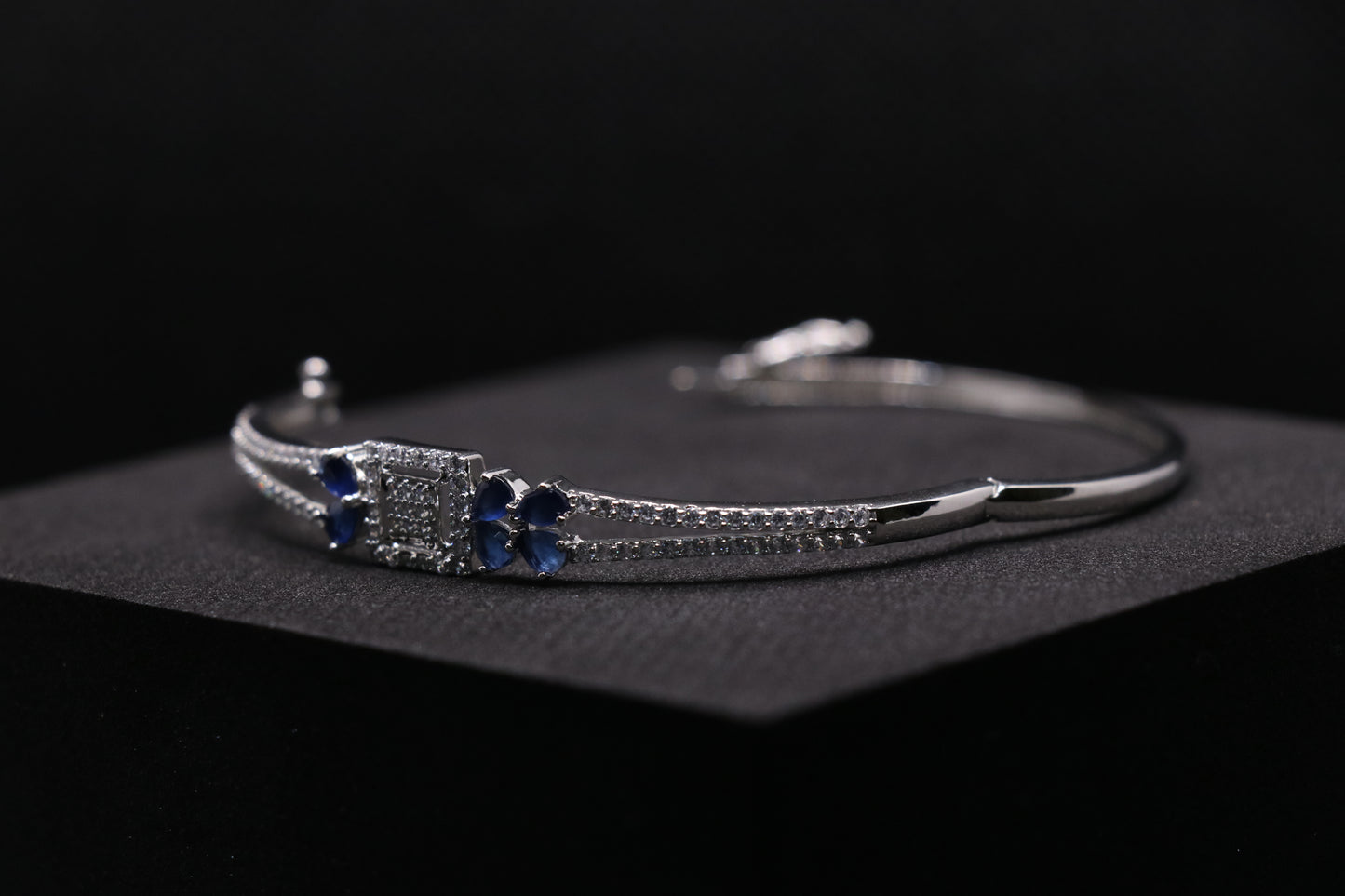 Blue Stone Diamond Silver Bracelet