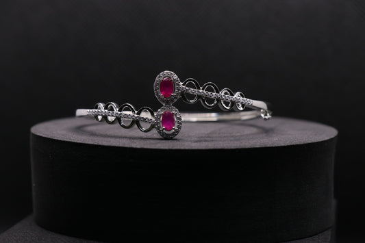 Red Stone Diamond Bracelet