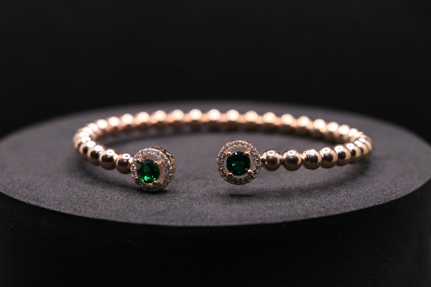 Emerald Rosegold Silver Bracelet