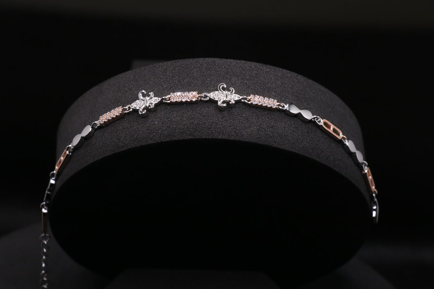 18k Rose Gold Plated Silver Chain Bracelet