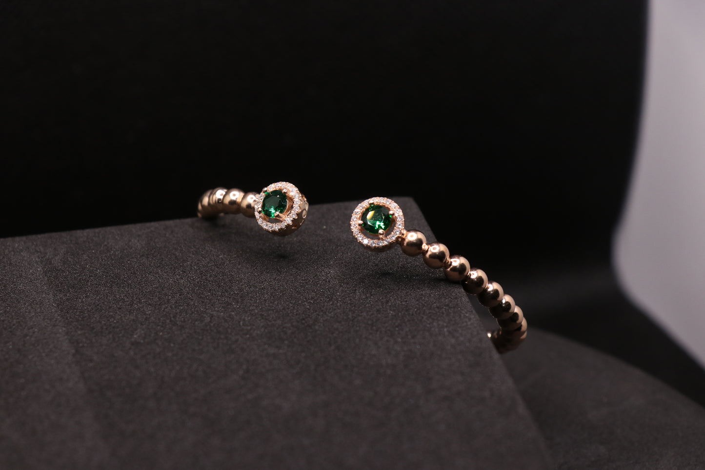 Emerald Rosegold Silver Bracelet