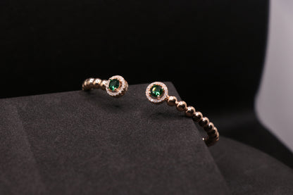 Emerald Rosegold Silver Bracelet