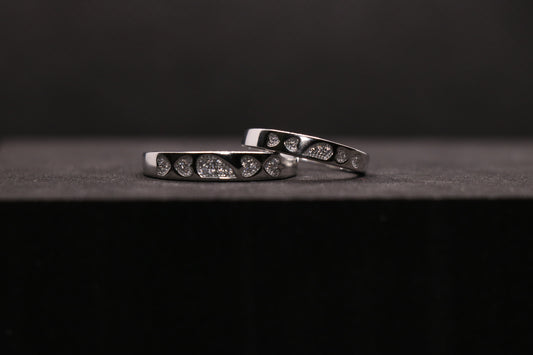 Studded Heart Couple Bands