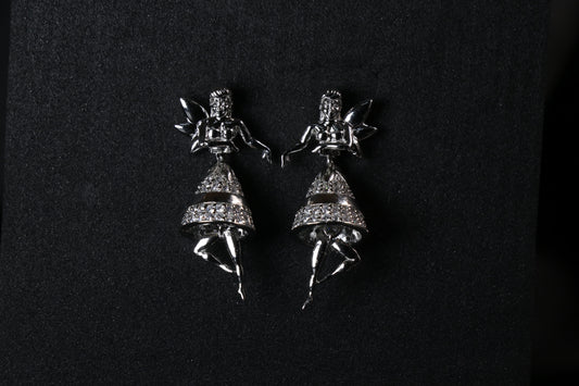 Dancing Girl Silver Minimal Drop Earring