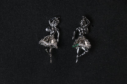 Dancing Girl Silver Minimal Drop Earring