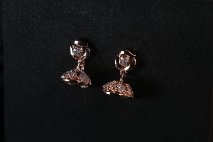 Rose Solitaire Minimal Drop Earring