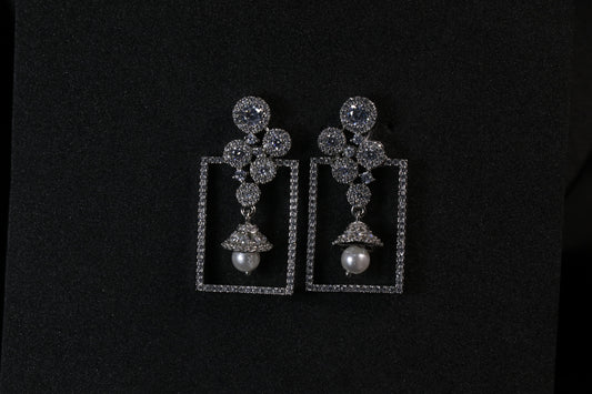 Pearl Silver Drop Earrings