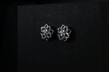 Blossom Silver Cluster Earrings