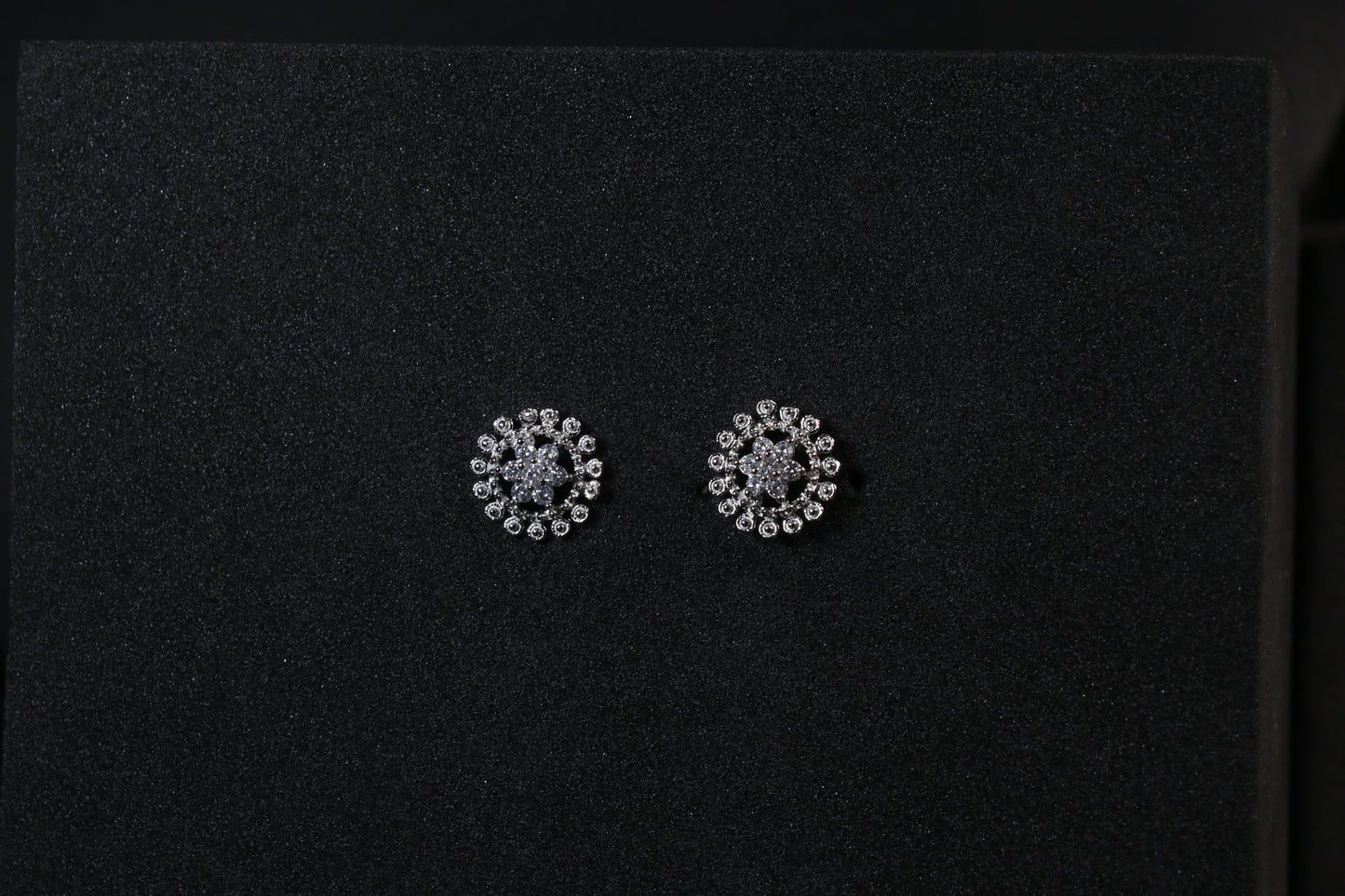 Round Silver Cluster Earrings