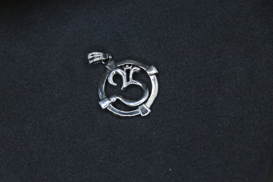 AUM Oxidised Silver Pendant