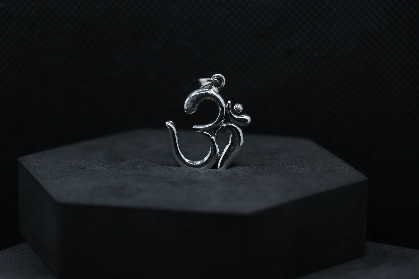 AUM Oxidised Silver Pendant