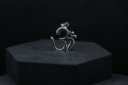 AUM Oxidised Silver Pendant