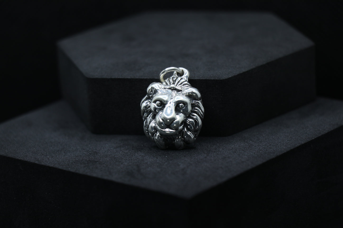 Lion Oxidised Silver Pendant